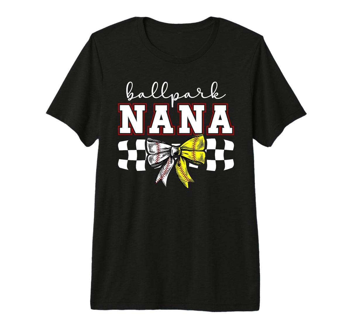 Ballpark Nana Softball Baseball Nana T-Shirt - Fun Novelty Design Unisex