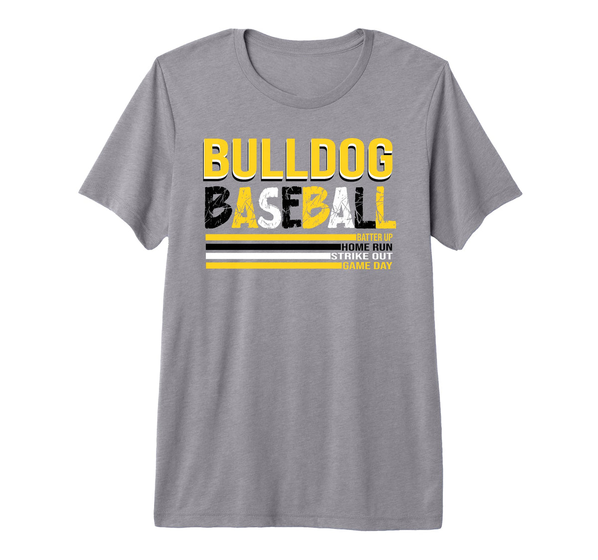 Bulldogs Baseball Mom Game Day Yellow T-Shirt - Minimalist Print Men Women