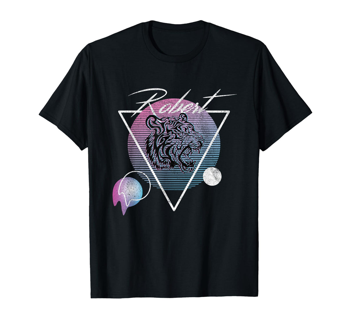 Robert Name Vaporwave Aesthetic Art Tiger T-Shirt - Streetwear Style Unisex