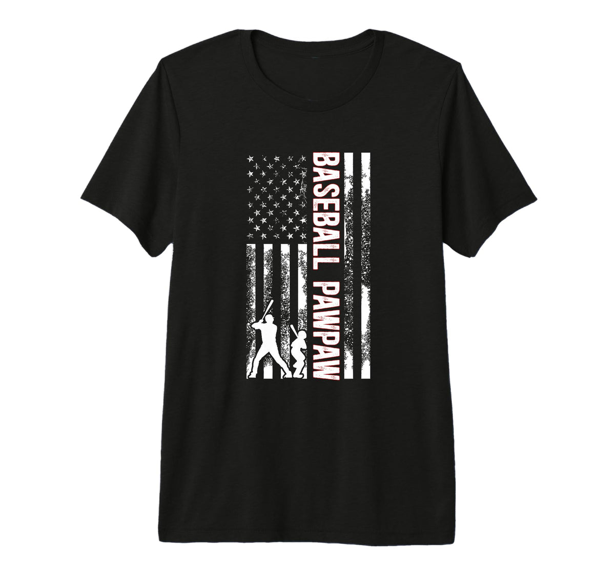 Mens Baseball Pawpaw Us Flag Pawpaw T-Shirt - Novelty Apparel for Adults