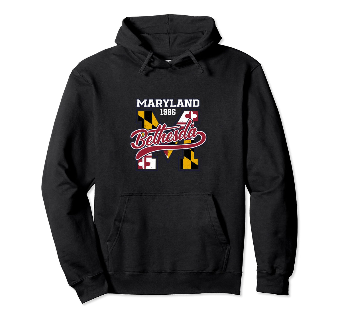 Bethesda Maryland Flag Athletic Sport Hoodie - Custom Art Print Unisex