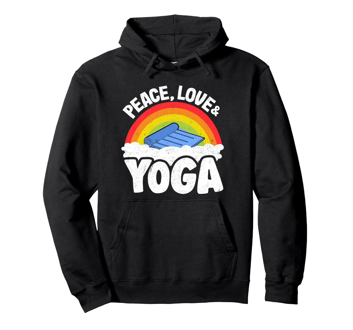 Peace Love Yoga Mat Rainbow Hippie Hoodie - Aesthetic Graphic Men Women