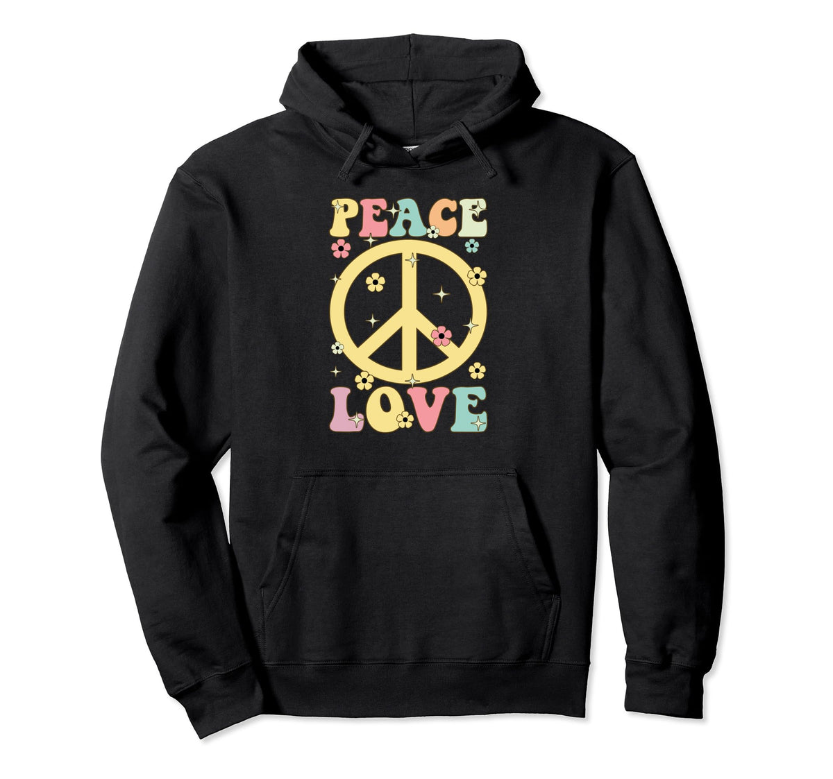 Groovy Peace And Love Hippie Vibes Product Hoodie - Minimalist Print Unisex