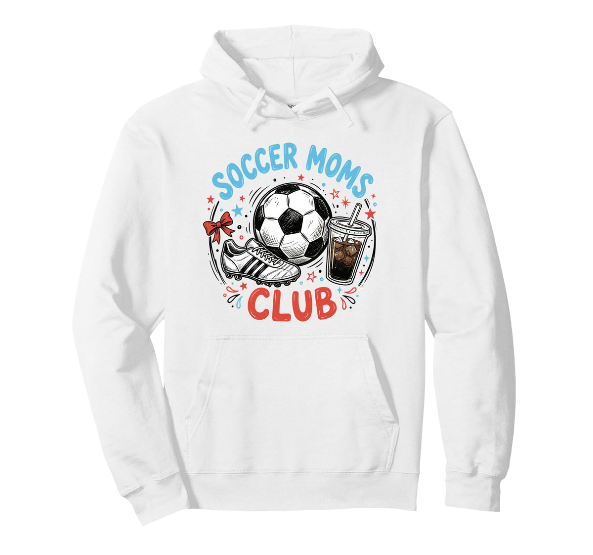 Soccer Moms Club Iced Coffee Cleats Hoodie - Aesthetic Graphic Unisex