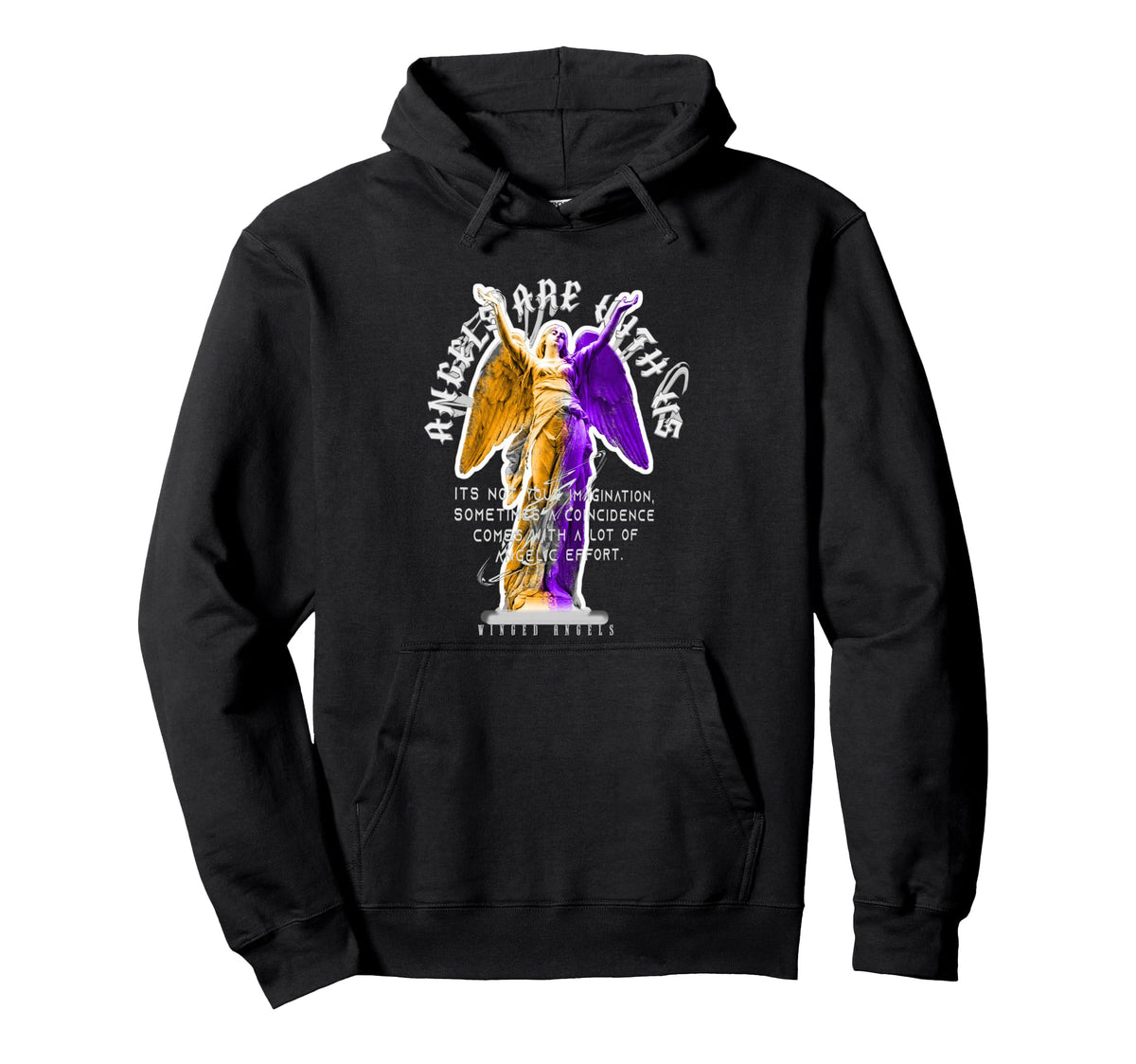 Angels Are Us Aesthetic Edgy Hoodie - Casual Everyday Wear for Adults