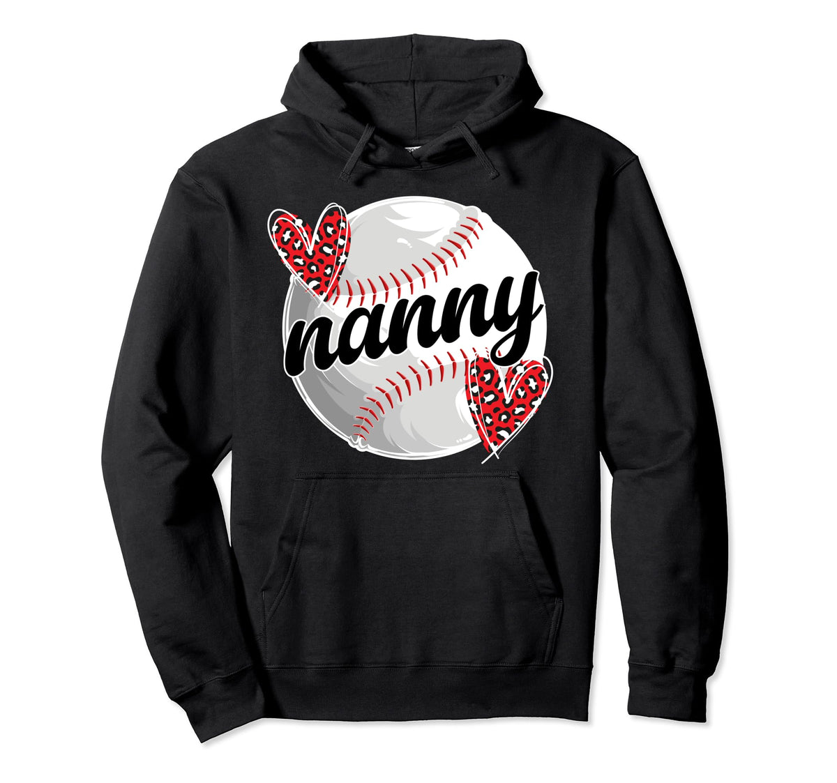 Baseball Nanny Grandma Proud Nanny Hoodie - Trendy Graphic for Adults