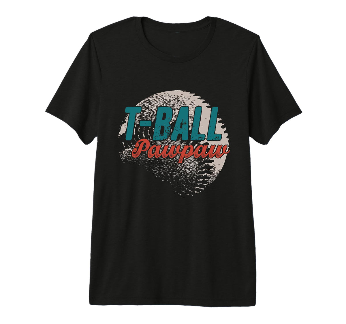 Mens T Ball Pawpaw Baseball Fathers T-Shirt - Minimalist Print for Adults