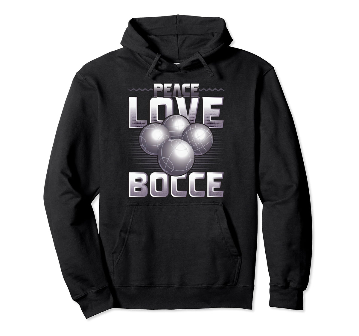 Peace Love Bocce Ball Enthusiast Designs Hoodie - Trendy Graphic Men Women