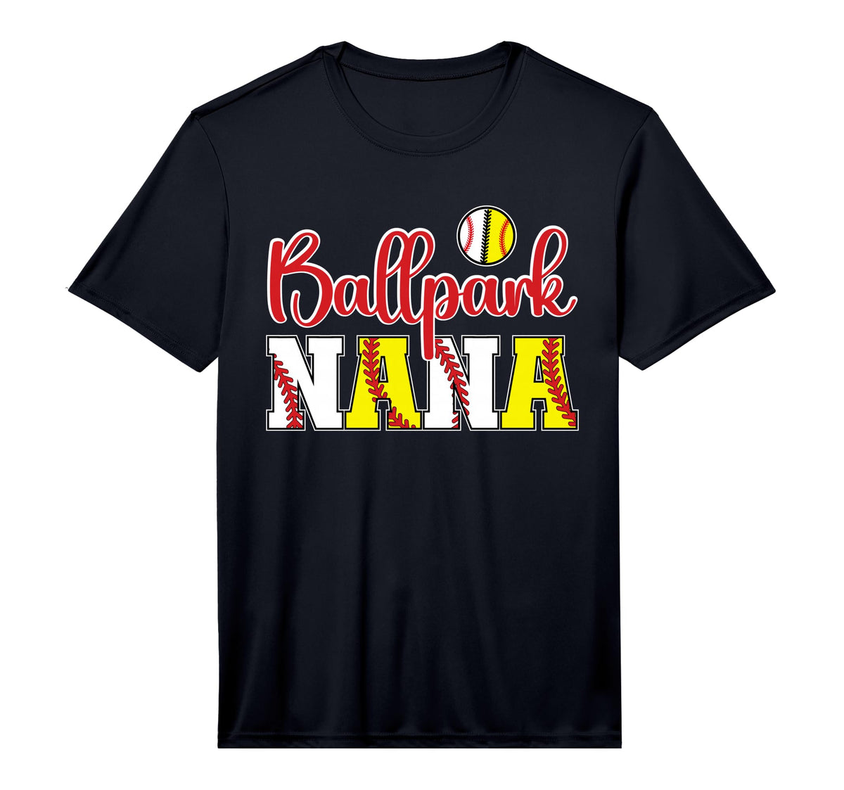 Mens Ballpark Nana Softball Baseball Nana T-Shirt - Trendy Graphic Unisex