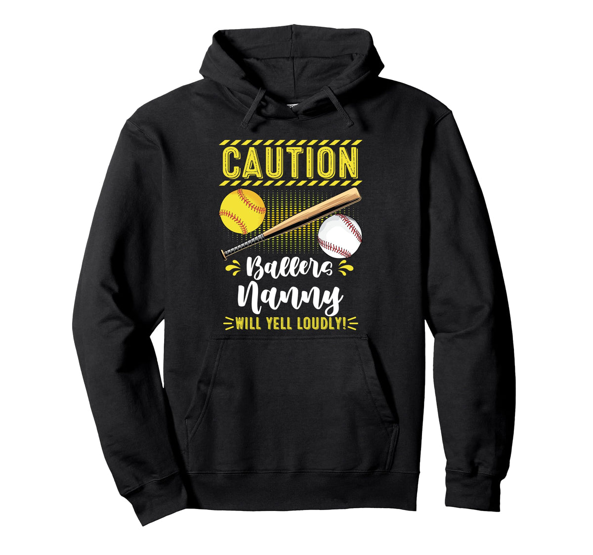 Ballers Nanny Funny Baseball Softball Hoodie - Graphic Print Men Women