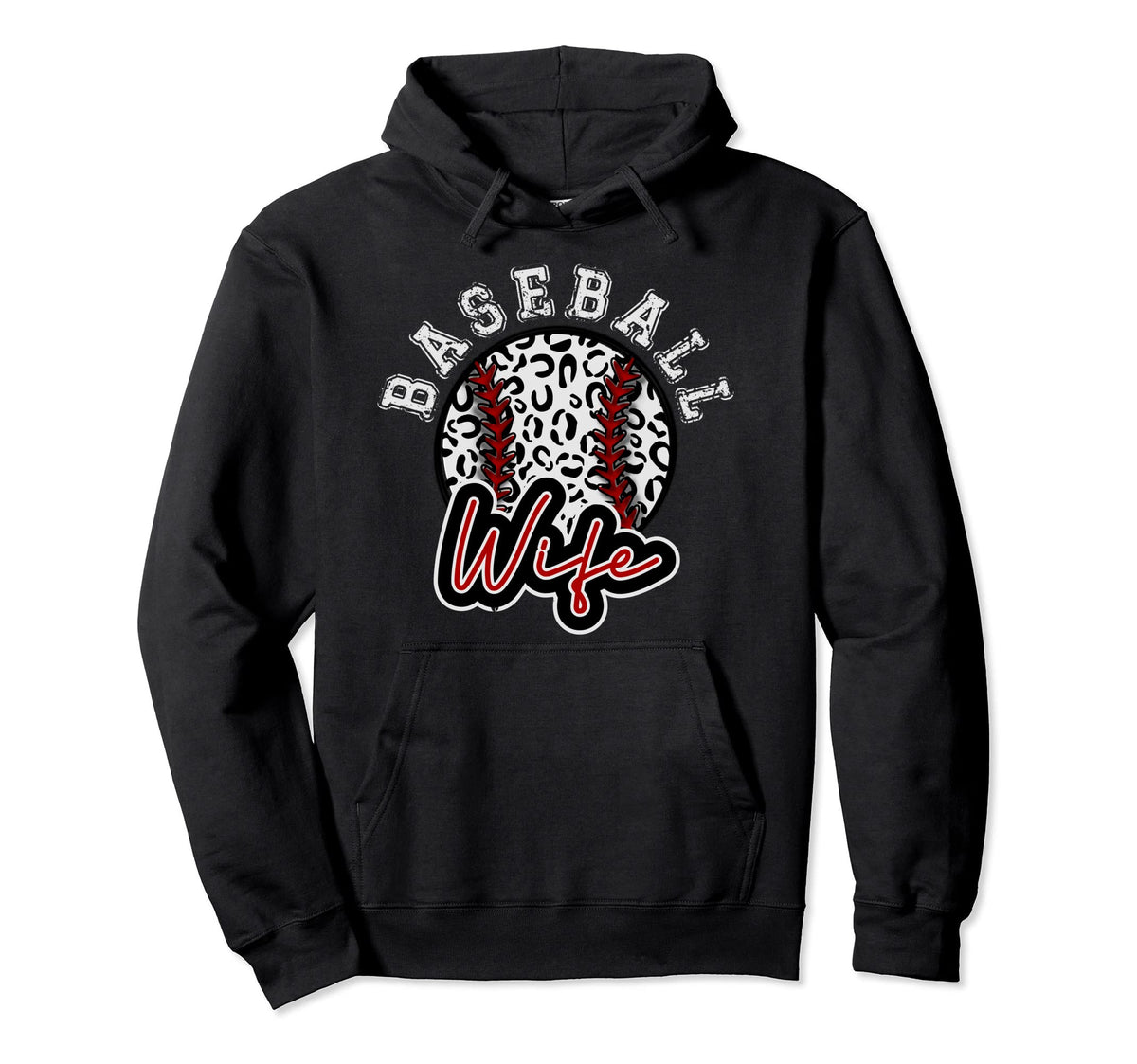 Leopard Cheetah Baseball Wife Womens Hoodie - Casual Everyday Wear Unisex