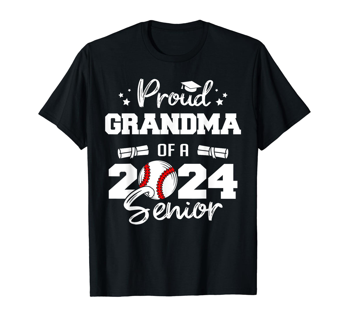 Proud Grandma 2024 Senior Funny T-Shirt - Custom Art Print Men Women