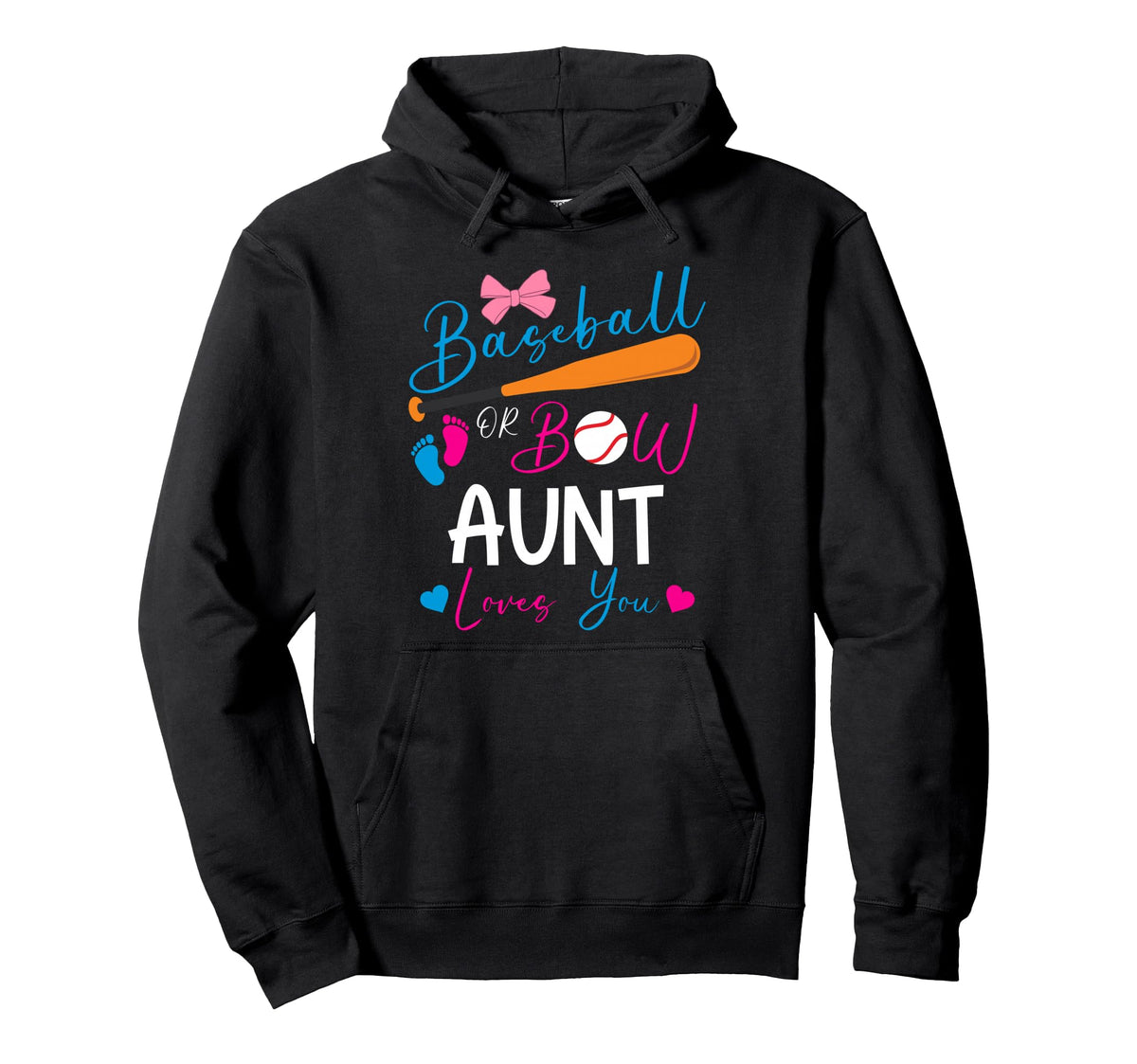 Baseball Or Bow Aunt Loves You Hoodie - Aesthetic Graphic for Adults