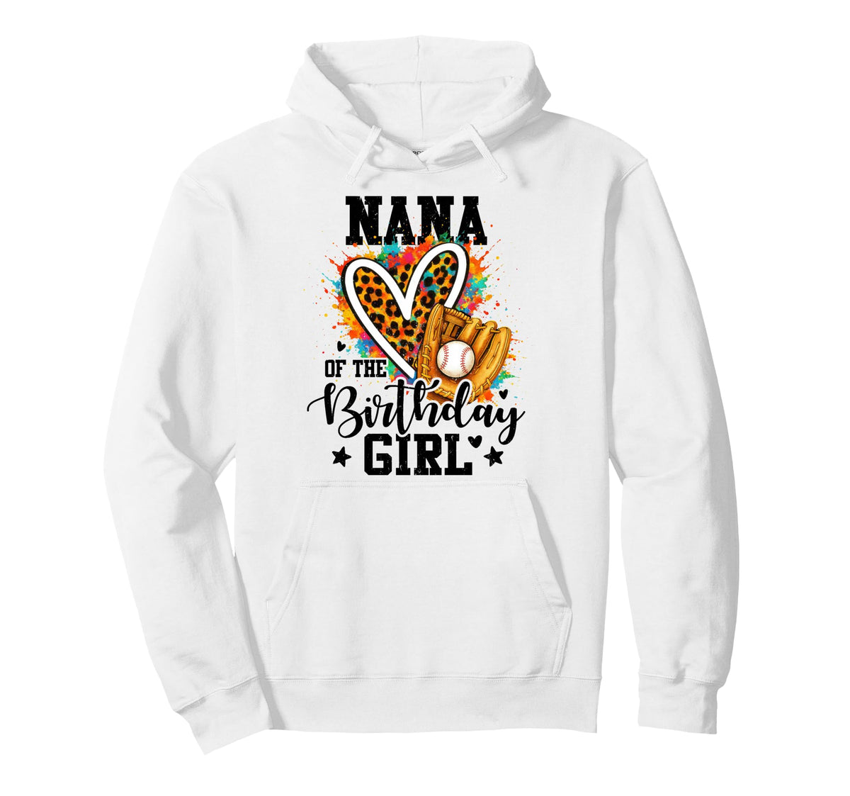 Nana Birthday Baseball Colorful Matching Hoodie - Trendy Graphic Men Women