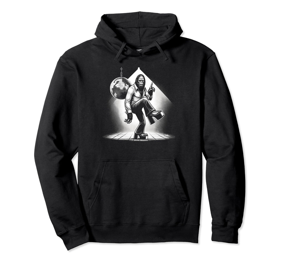 Disco Fever Bigfoot Groovy Sasquatchs Hoodie - Casual Everyday Wear Unisex