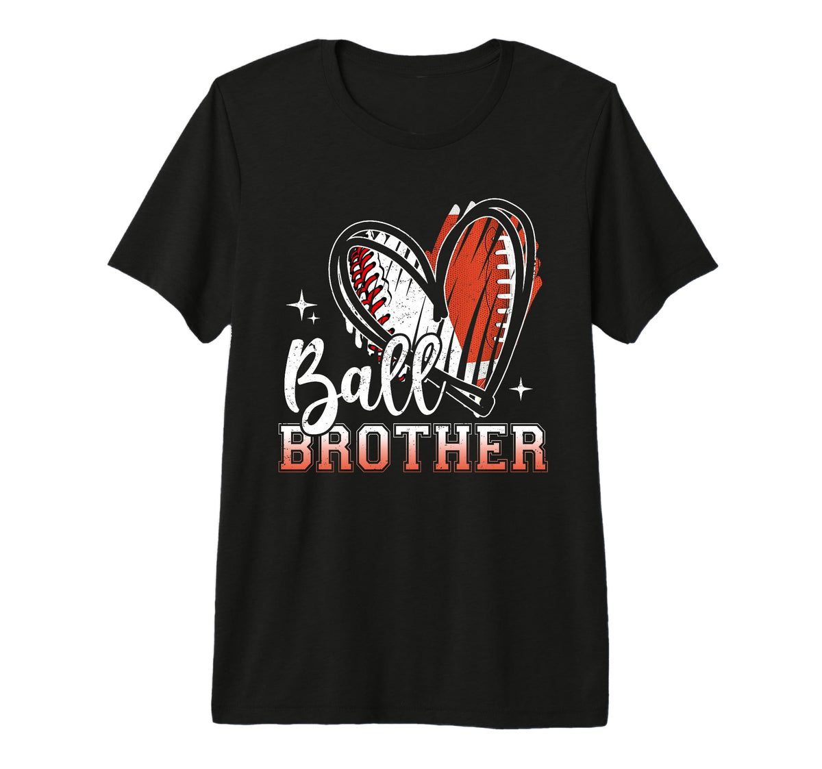 Ball Brother Baseball Football Brother T-Shirt - Graphic Print for Adults