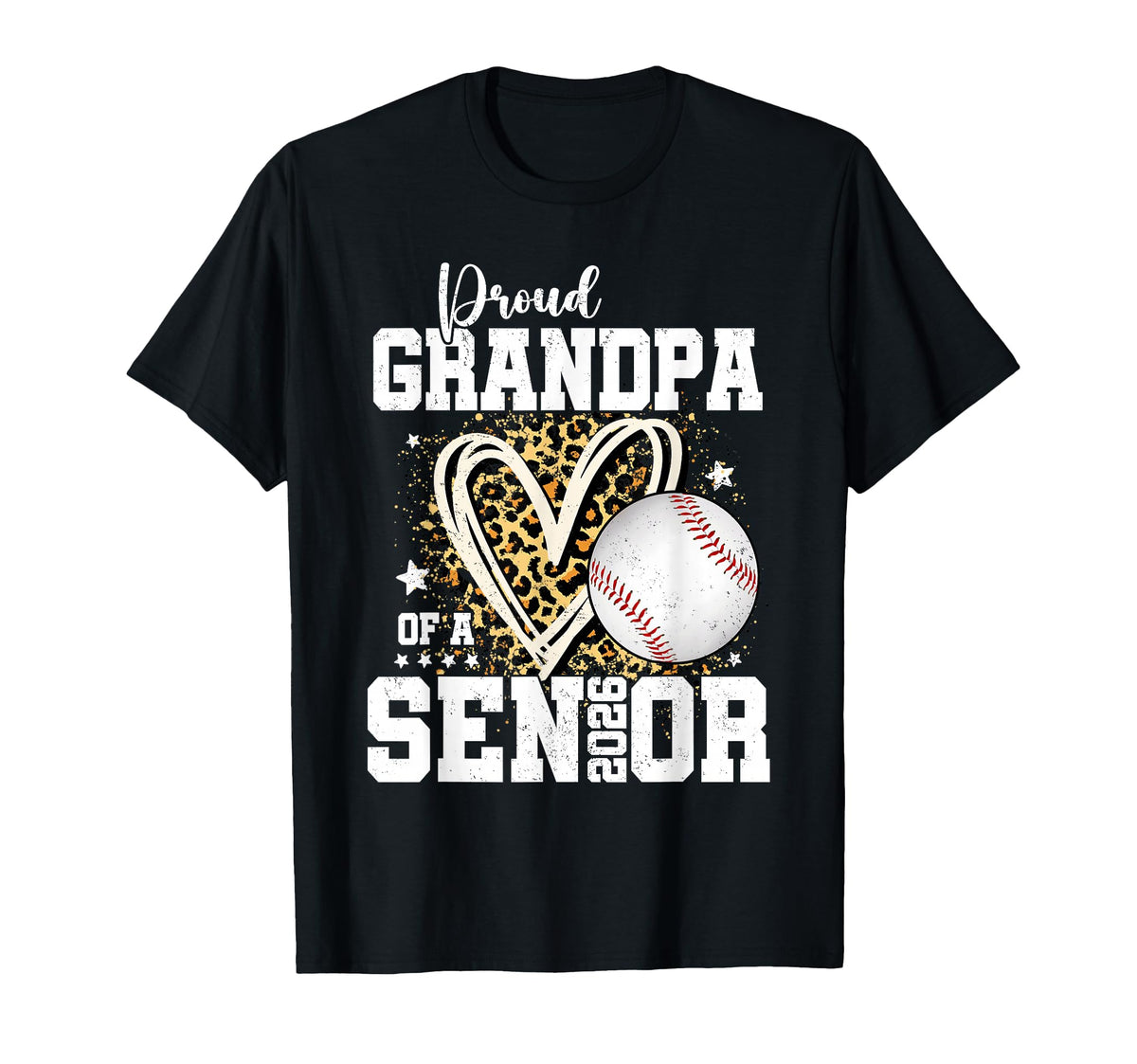 Proud Grandpa 2026 Senior Baseball T-Shirt - Novelty Apparel Men Women