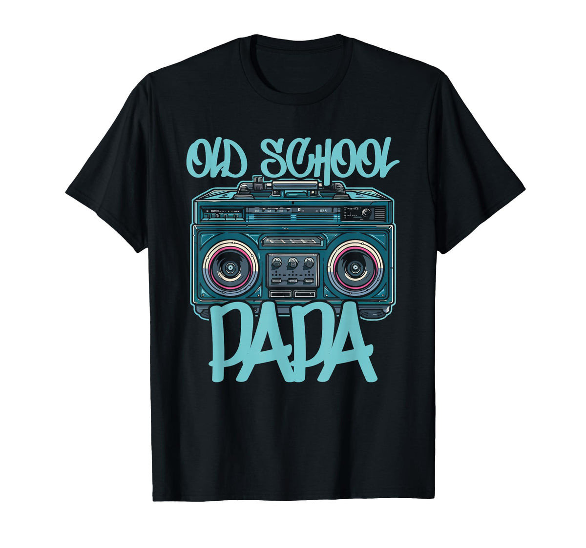 Old School Papa Boombox Vibes 70S 80S T-Shirt - Custom Art Print Men Women