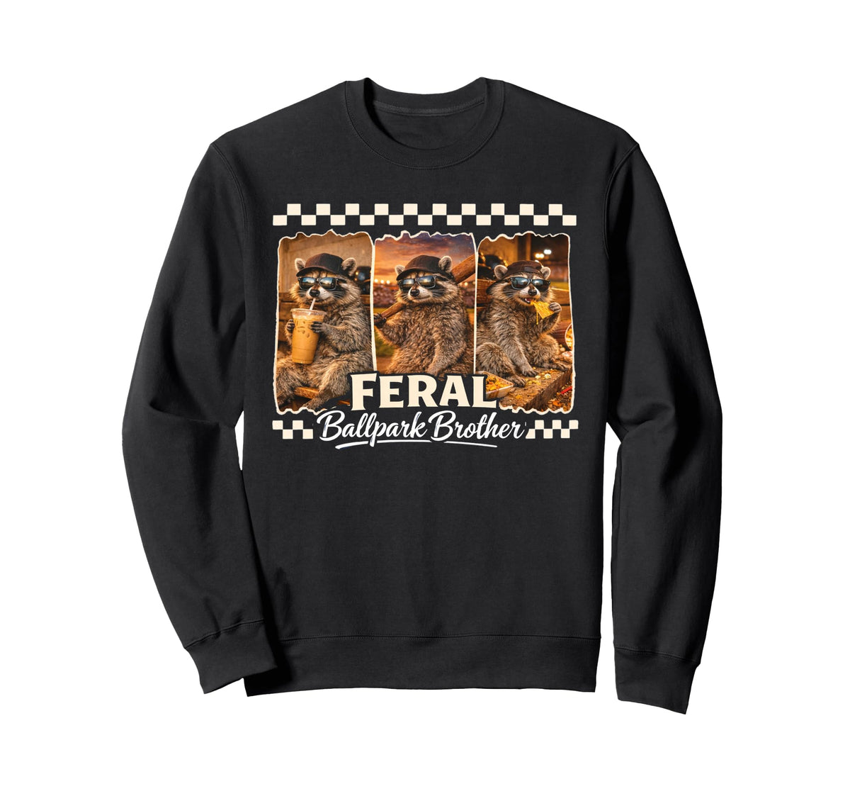 Raccoon And Scooter Feral Sweatshirt - Casual Everyday Wear for Adults