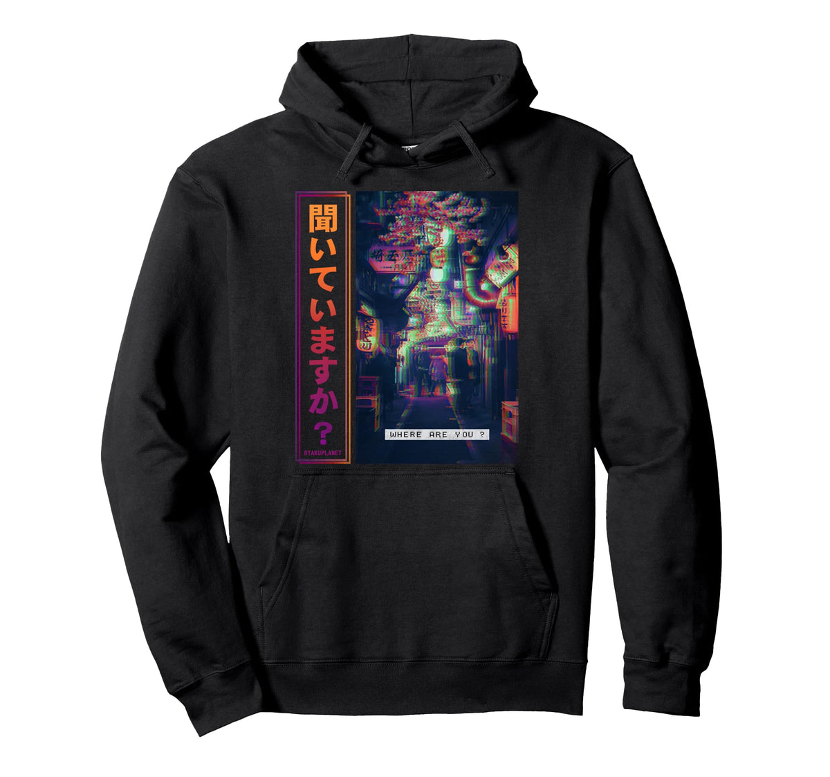 Japan Cyberpunk Art Vaporwave Glitch Art Hoodie - Graphic Print for Adults
