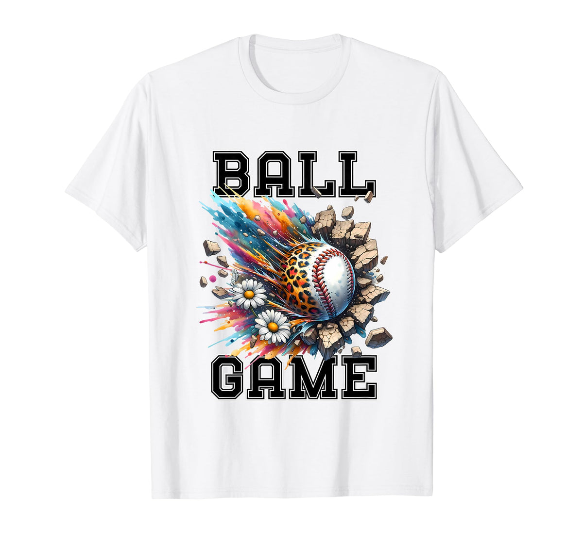 Sports Mom Baseball Theme Floral Ai T-Shirt - Minimalist Print Men Women