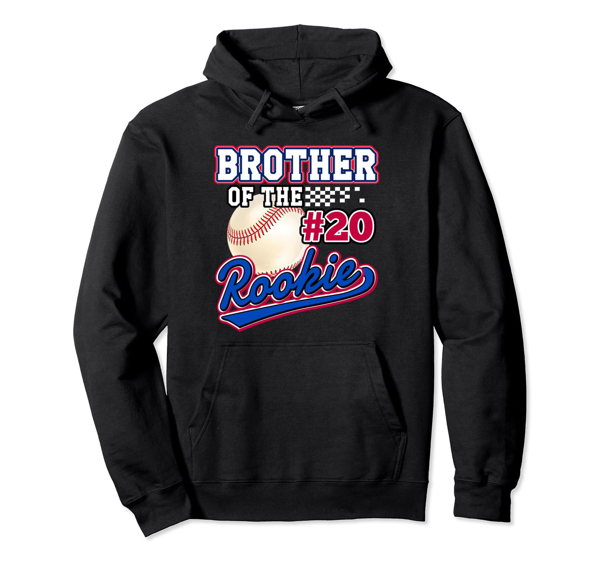 Brother Rookie 20Th Birthday Baseball Hoodie - Graphic Print Men Women