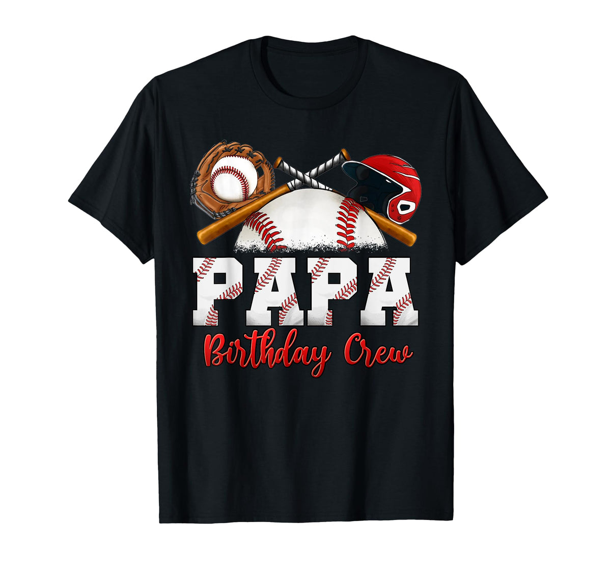 Baseball Birthday Party Sports Family Papa T-Shirt - Graphic Print Unisex