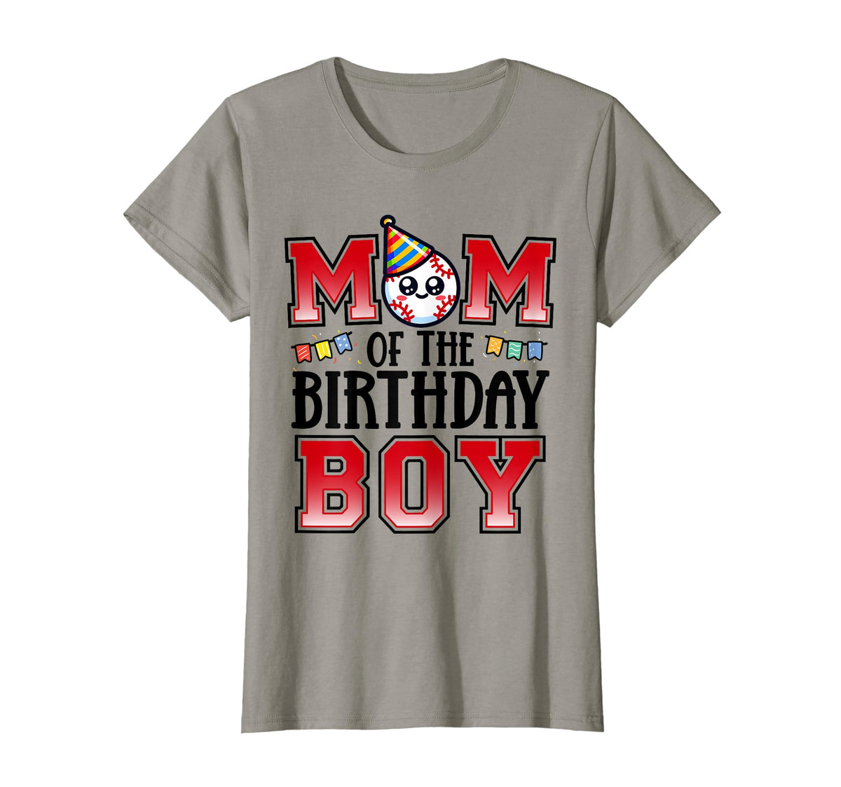 Womens Mom Birthday Baseball Party T-Shirt - Streetwear Style Unisex