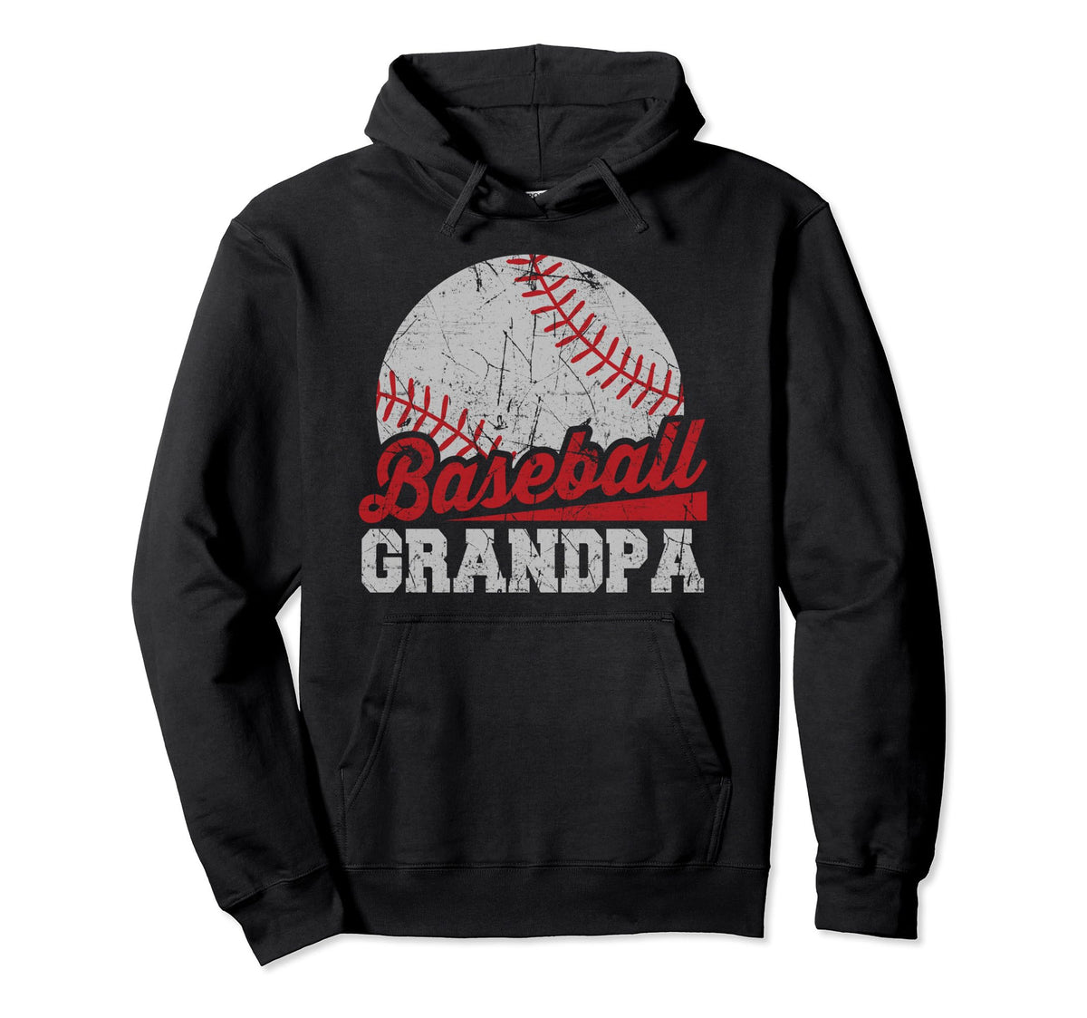 Baseball Grandpa Happy Fathers Hoodie - Casual Everyday Wear for Adults