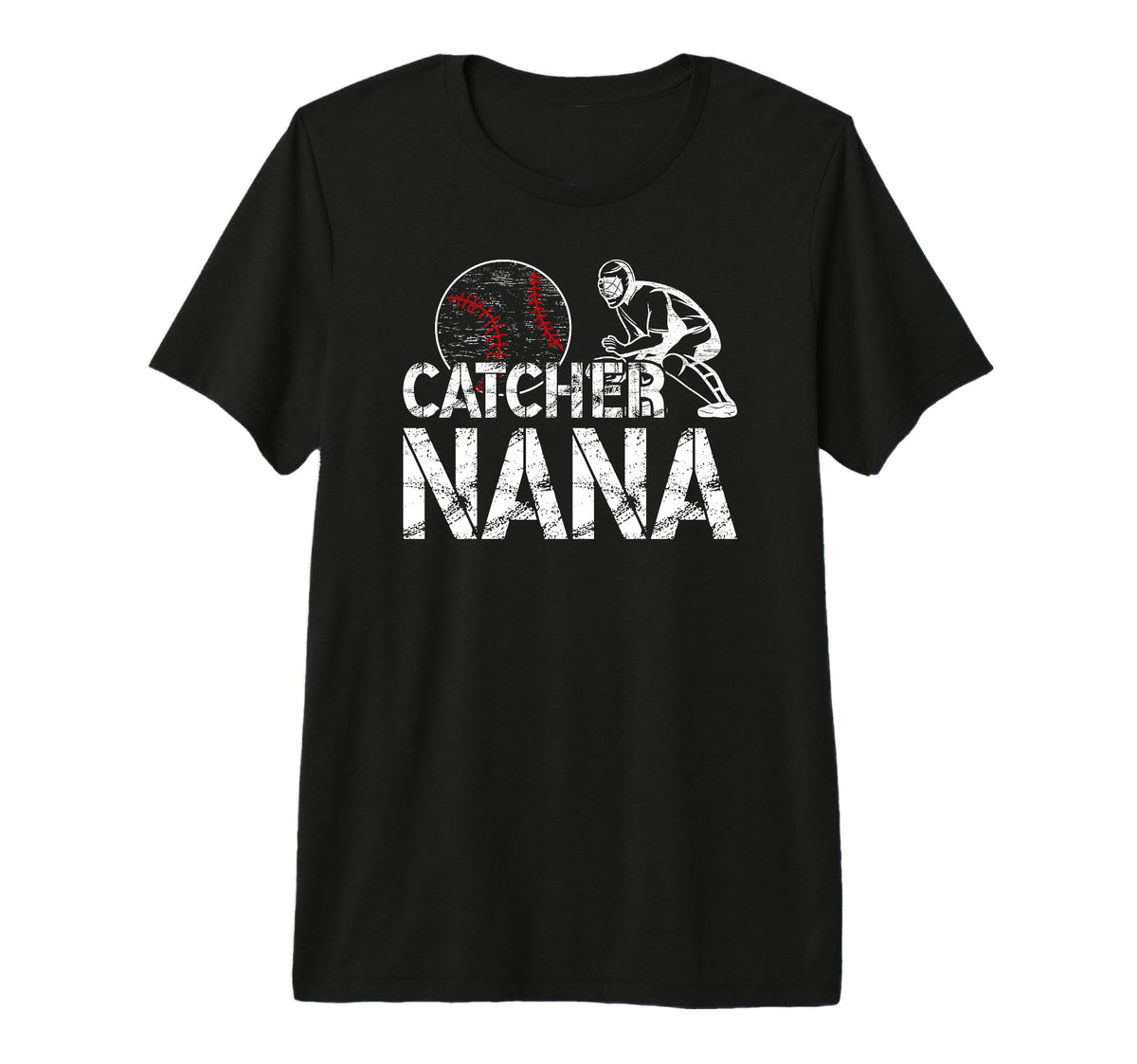 Baseball Catcher Nana Grandma T-Shirt - Casual Everyday Wear for Adults