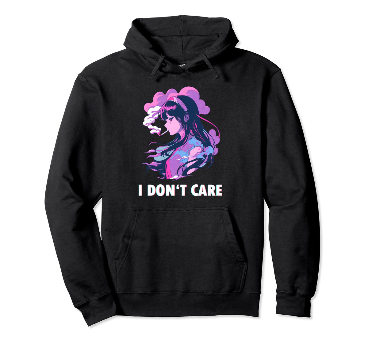 Aesthetic Vaporwave I Dont Care Hoodie - Casual Everyday Wear for Adults