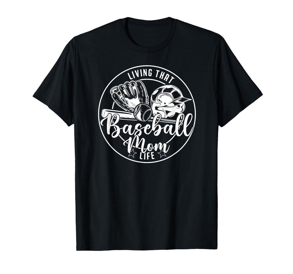 Football Living That Baseball Mom Life T-Shirt - Unique Graphic Men Women