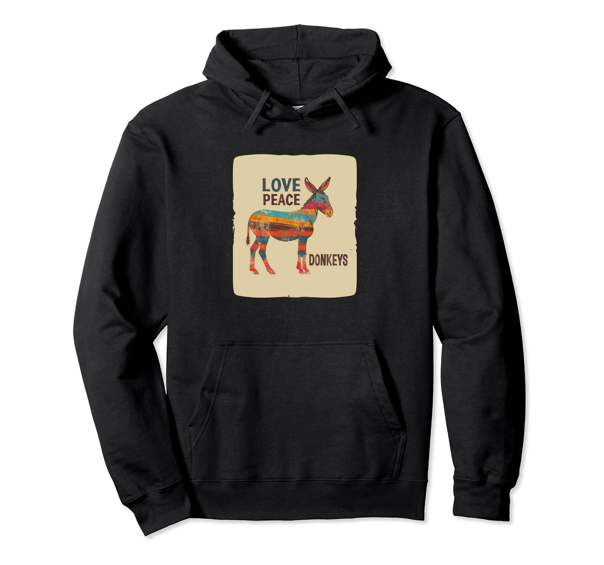 Colorful Love Peace Donkey Costume Hoodie - Streetwear Style Men Women