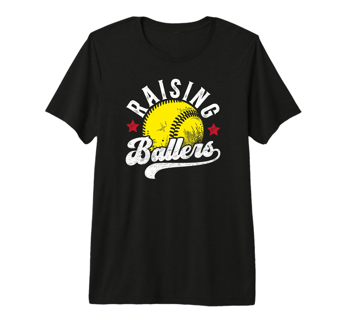 Mens Raising Ballers Softball Dad T-Shirt - Streetwear Style Unisex