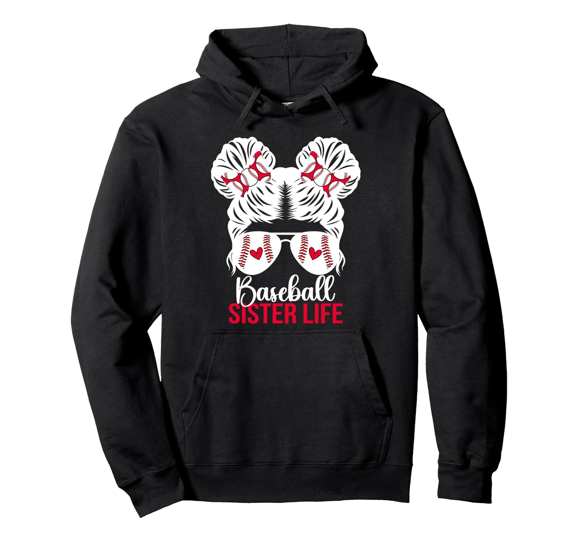 Baseball Sister Life Sister Baseball Hoodie - Fun Novelty Design Men Women