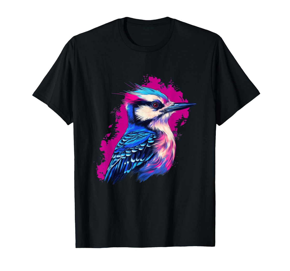 Vaporwave Aesthetic Downy Woodpecker T-Shirt - Streetwear Style for Adults