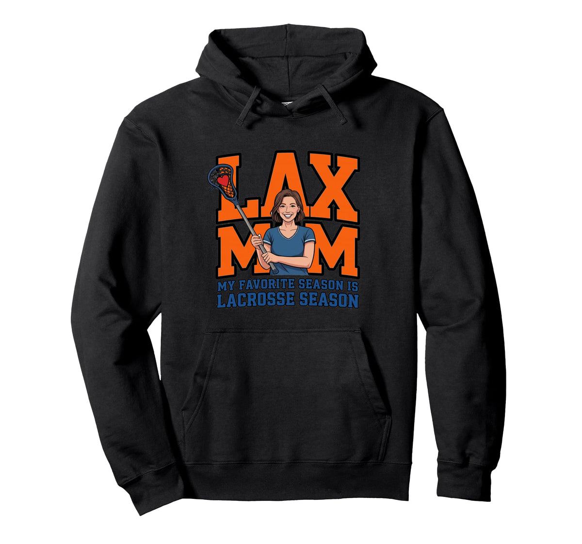 Lax Mom Lacrosse Funny Sports Mom Gift Hoodie - Aesthetic Graphic Men Women