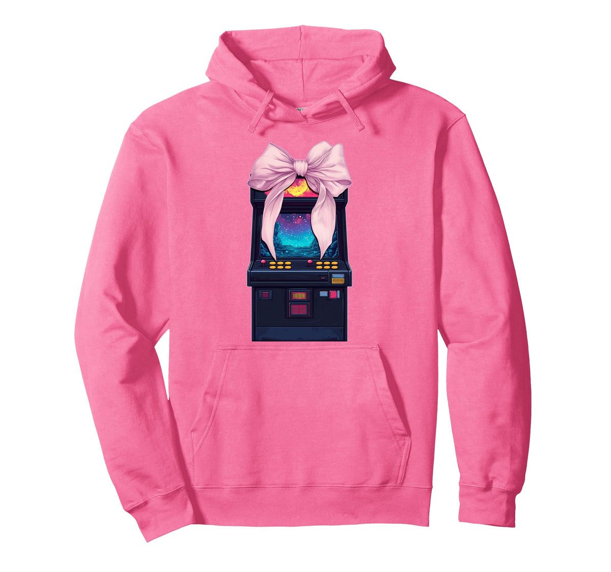 Coquette Bow Arcade Gaming Gamer Mothers Hoodie - Trendy Graphic Men Women