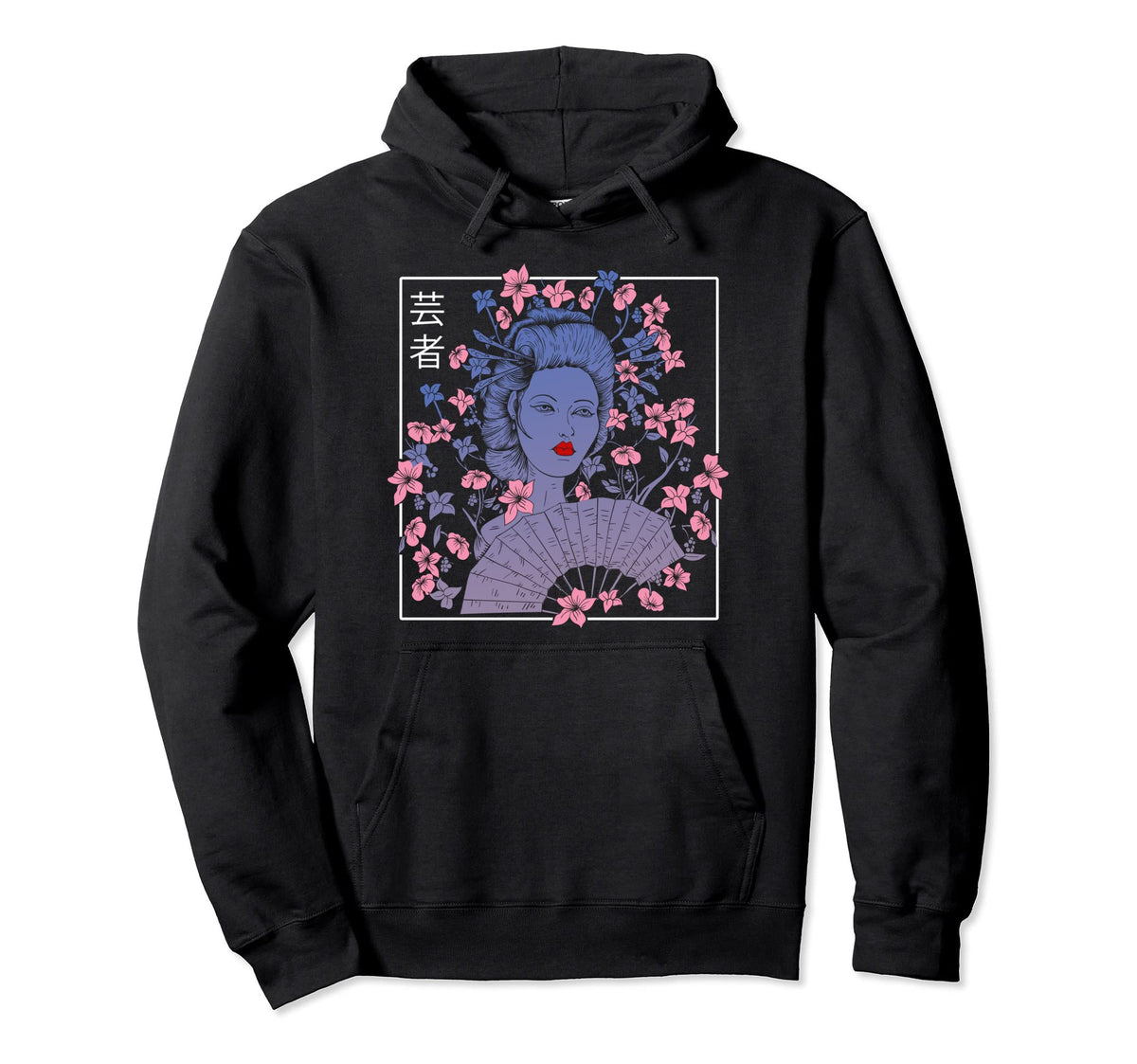 Japanese Aesthetic Geisha Sakura Flowers Hoodie - Aesthetic Graphic Unisex