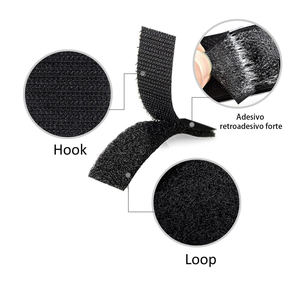 Melsan 1 x 4 Inch Adhesive Hook and Loop Strips, 15 Sets