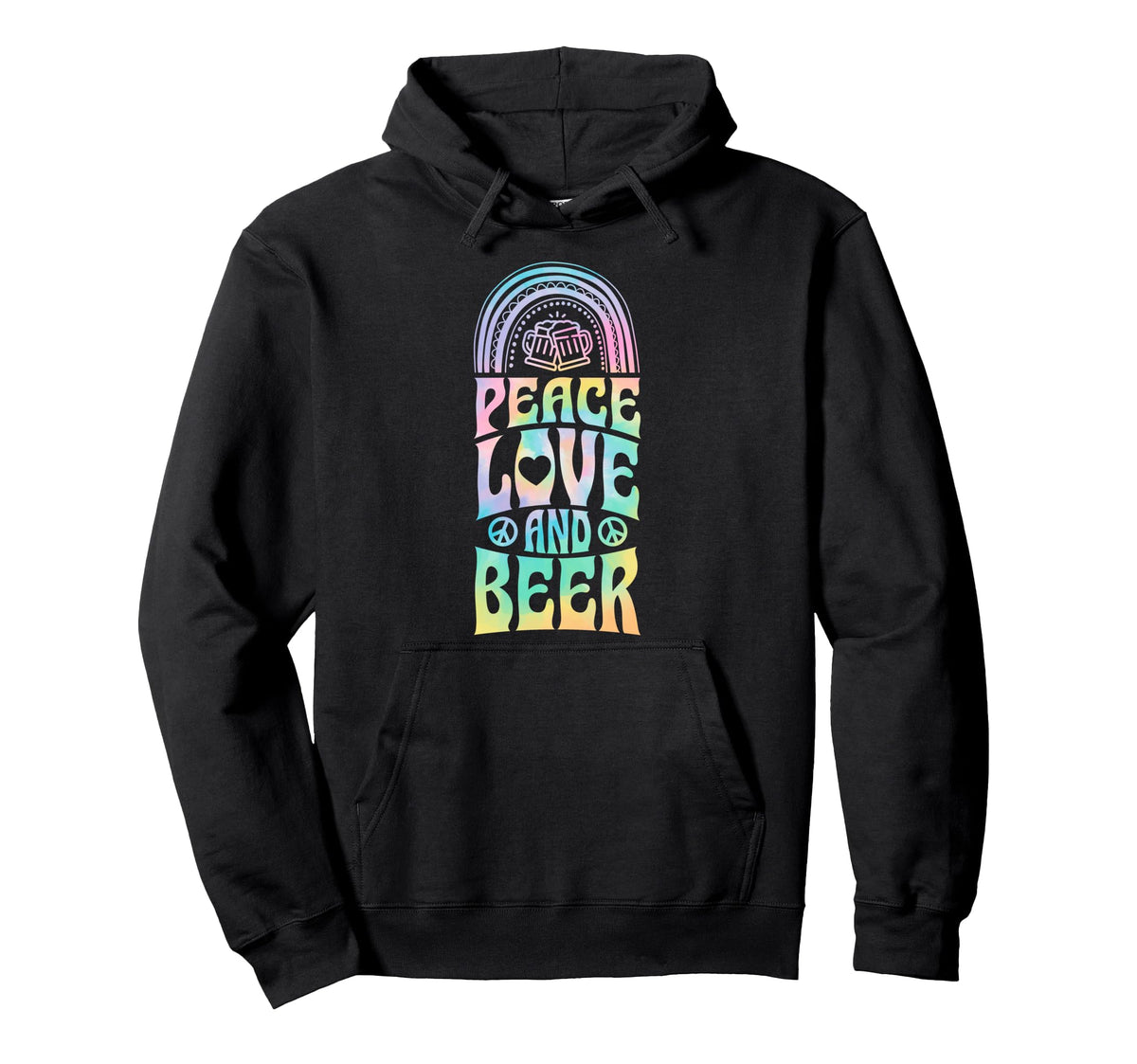 Peace Love And Beer Bohemian Hoodie - Casual Everyday Wear for Adults