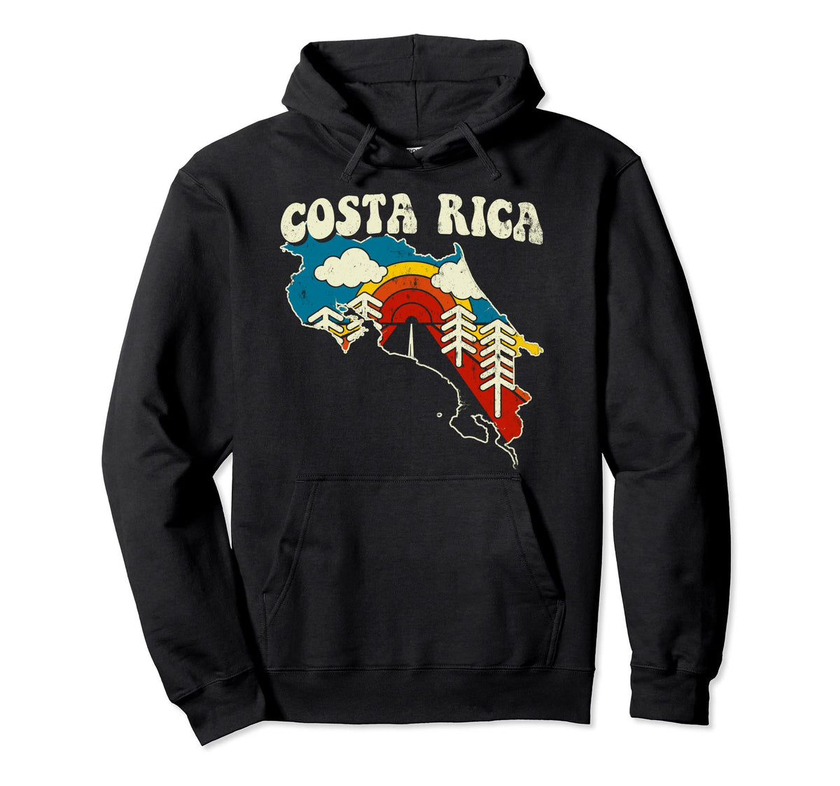 Costa Rica Costa Rican Country Rainbow Hoodie - Novelty Apparel for Adults