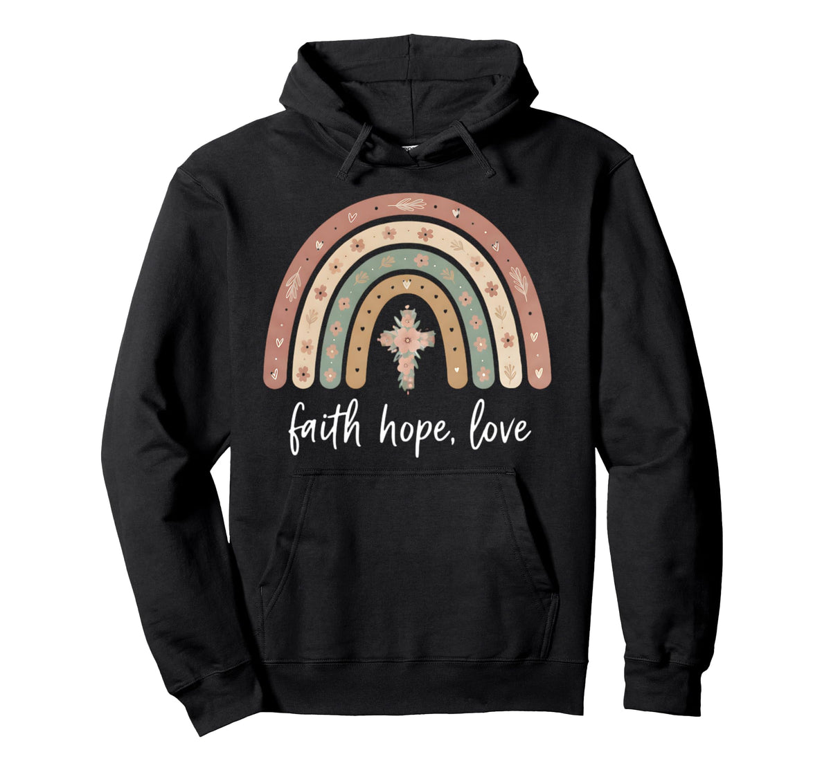 Faith Over Fear Christian Rainbow Hoodie - Trendy Graphic for Adults