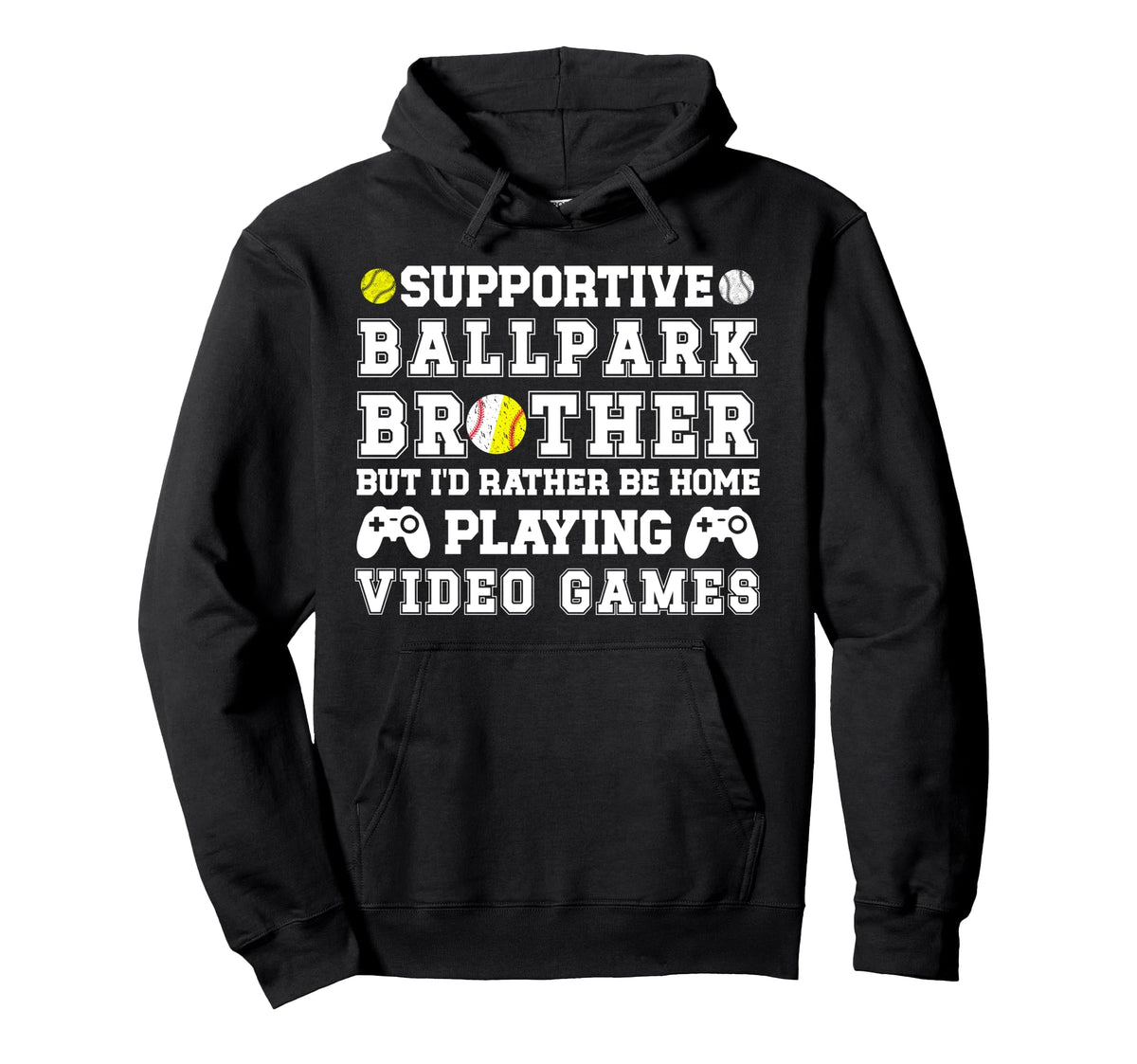 Supportive Ballpark Brother Baseball Hoodie - Streetwear Style Men Women