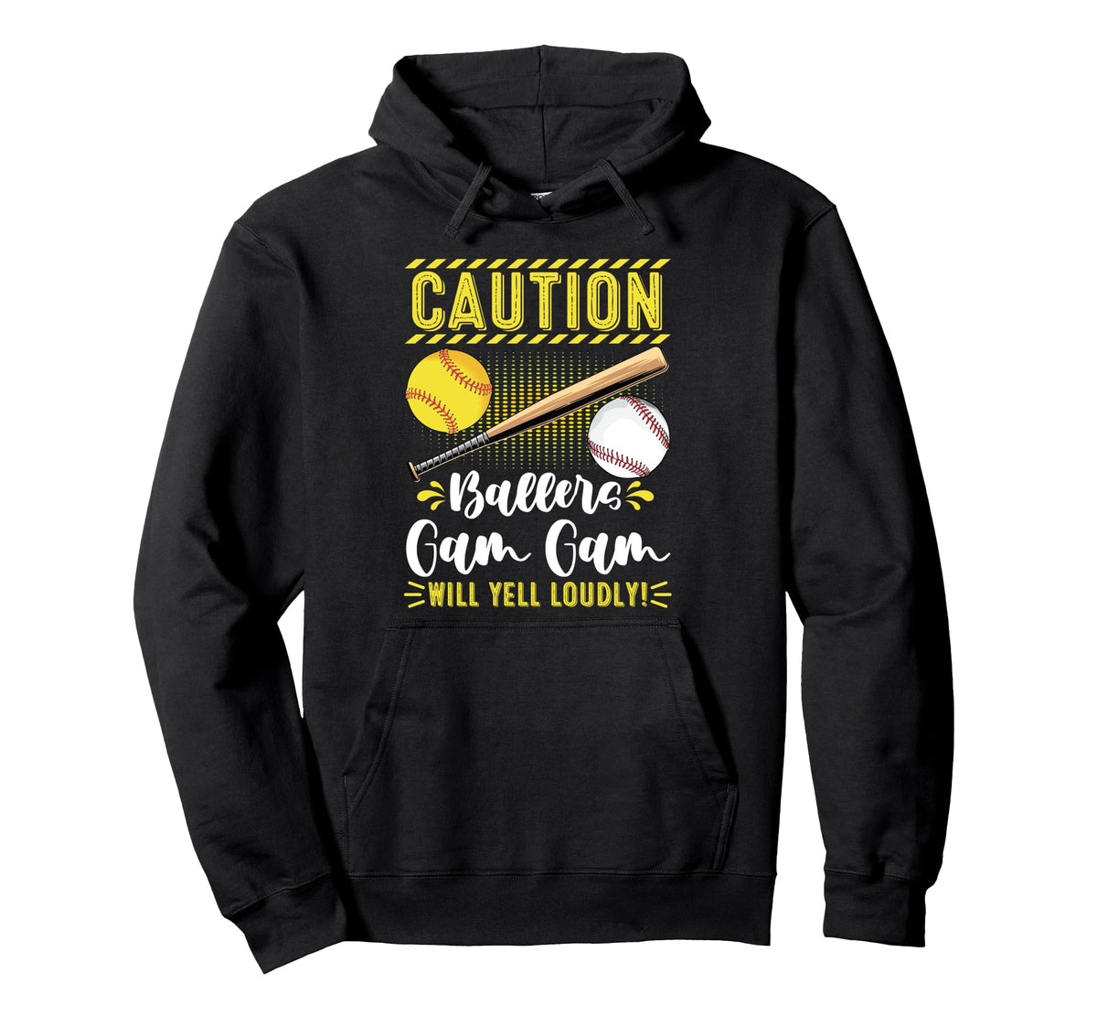Ballers Gam Gam Funny Baseball Softball Hoodie - Aesthetic Graphic Unisex