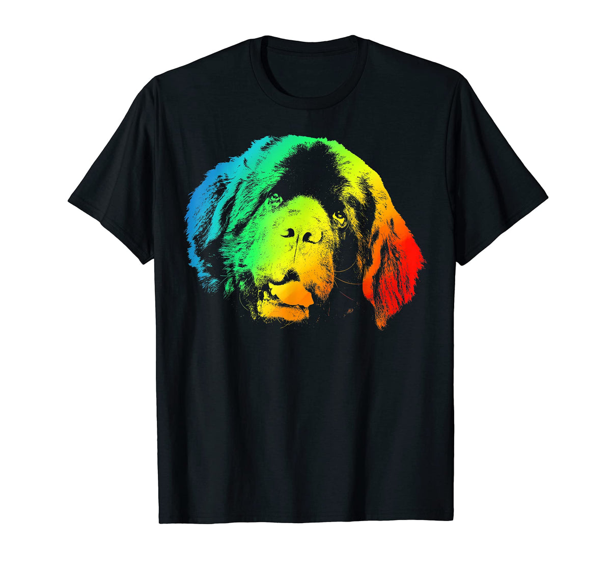 Newfoundland Dog Colorful Rainbow T-Shirt - Streetwear Style for Adults