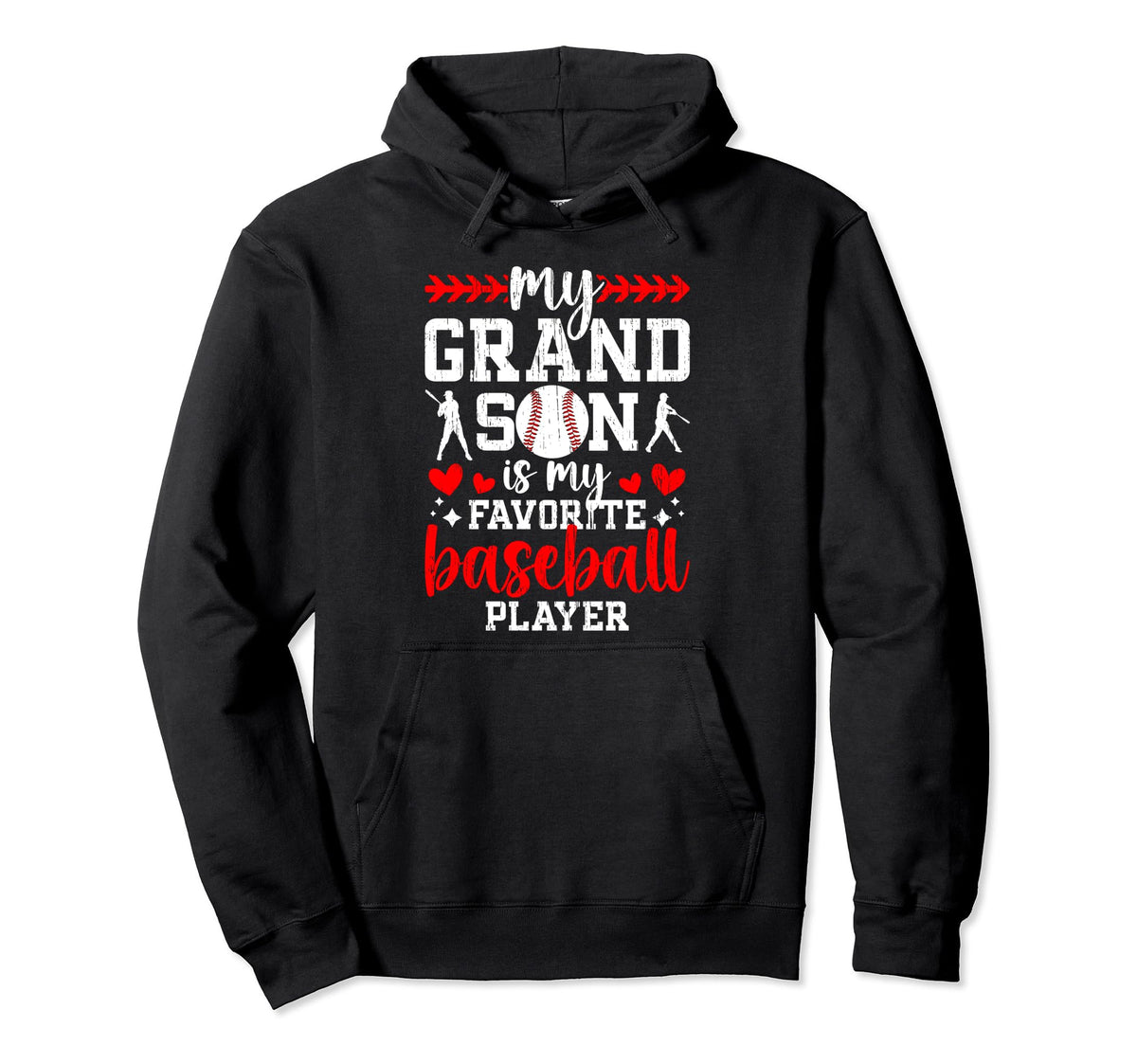 My Grandson Baseball Granny Baseball Hoodie - Streetwear Style Unisex