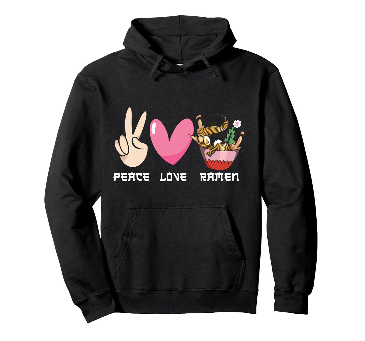 Ramen Noodle Bowl Love Japanese Kawaii Hoodie - Trendy Graphic Unisex