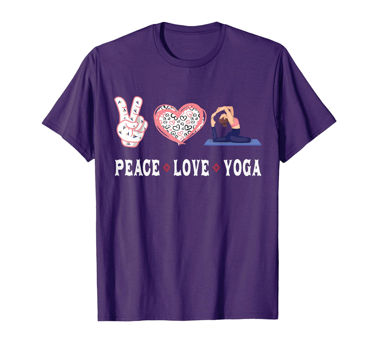 Yoga Lovers Player Fans Peace Love Yoga T-Shirt - Custom Art Print Unisex