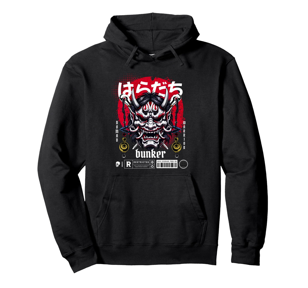 Japanese Aesthetic Vaporwave Urban Oni Demon Hoodie - Graphic Print Unisex